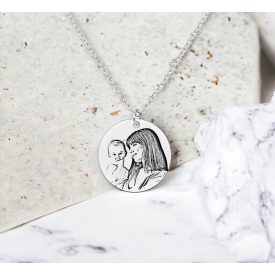   Personalizované náhrdelník s gravírovaní fotografie chirurgické oceli