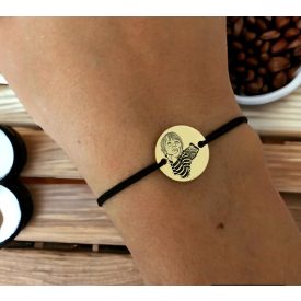   Personalizované náramek na snurce s gravírovaní fotografie chirurgické oceli