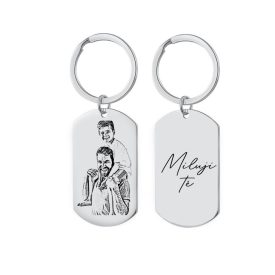   Personalizované klíčenka s fotkou Vlastní text chirurgické oceli