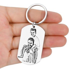   Personalizované klíčenka s gravírovaní fotografie chirurgické oceli pro tatínka