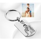 Personalizované klíčenka s gravírovaní fotografie chirurgické oceli pro tatínka