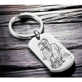   Personalizované klíčenka s gravírovaní fotografie chirurgické oceli