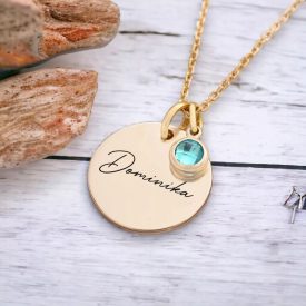   Personalizovaný náhrdelník z přírodního kamene chirurgické oceli