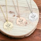 Personalizovaný náhrdelník s gravírováním jmen dětí a datumů narození na přání chirurgické oceli