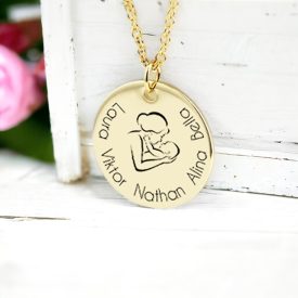  Personalizovaný náhrdelník gravírováním jmen dětí na přání chirurgické oceli pro babičku