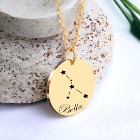   Personalizovaný náhrdelník horoskop gravírováním s vlastni text chirurgické oceli