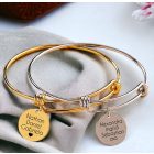 Personalizovaný náramek gravírováním jmen členové rodiny na přání chirurgické oceli pro ženy