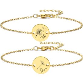 Personalizovaný náramek matka a dcera chirurgické oceli 